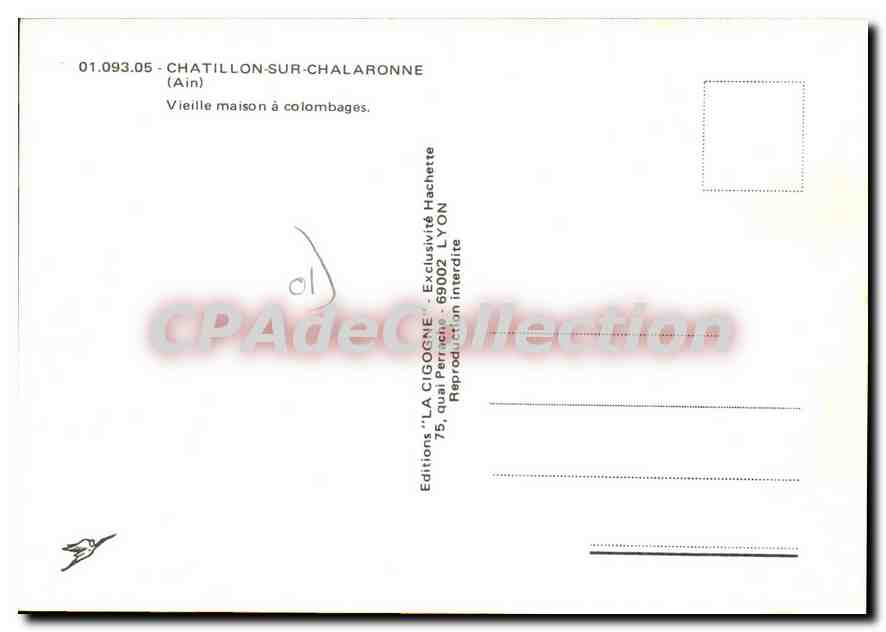 CPA Chatillon sur Chalaronne Ain Vieille Maison a Colombages  — Rückseite
