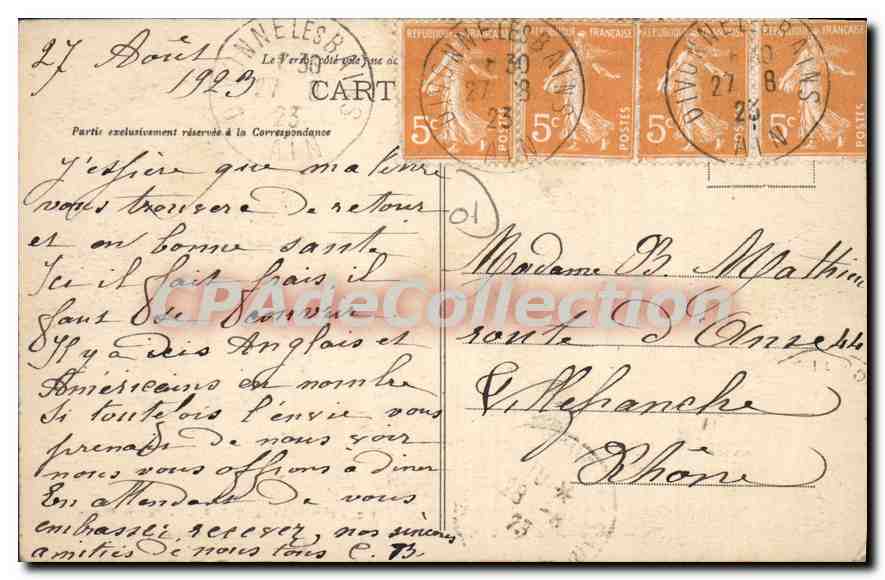 Divonne-les-Bains — La Source Vidart — Établissement hydrothérapique — L. Michaux, éditeur, Bellegarde (Déposéé) — Verso