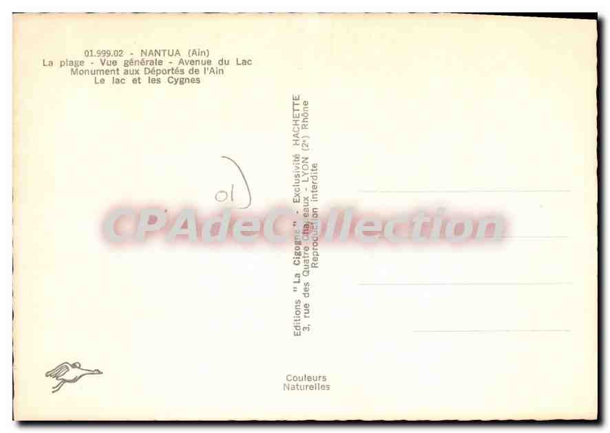 Nantua — Souvenir de Nantua — Éditions Hachette — Verso