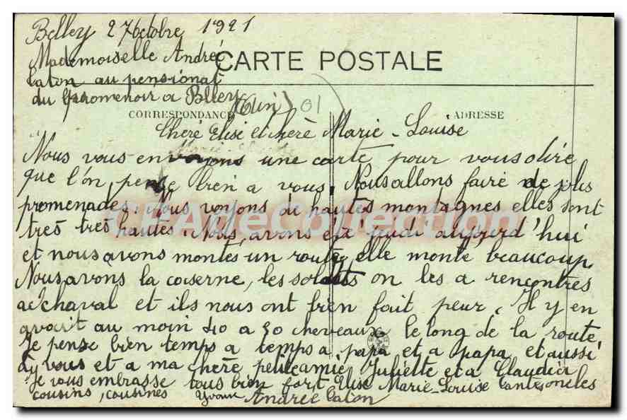 CPA Belley vue generale  — Rückseite