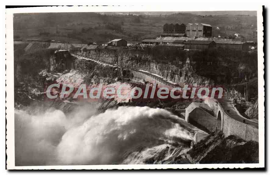 Génissiat (Ain) — Route d'accès à l'usine, évacuation de crues, rive droite "saut de ski" (1948) — Édition La Cigogne des 4-Chapouans