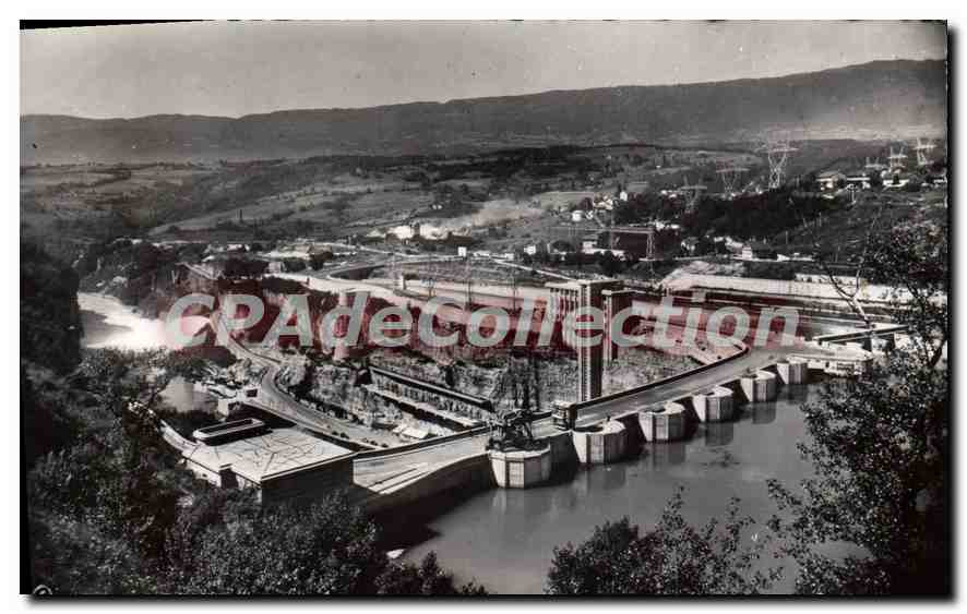 CPA Barrage de Genissiat Ain tours de prises d'eau vue generale d'ensemble 