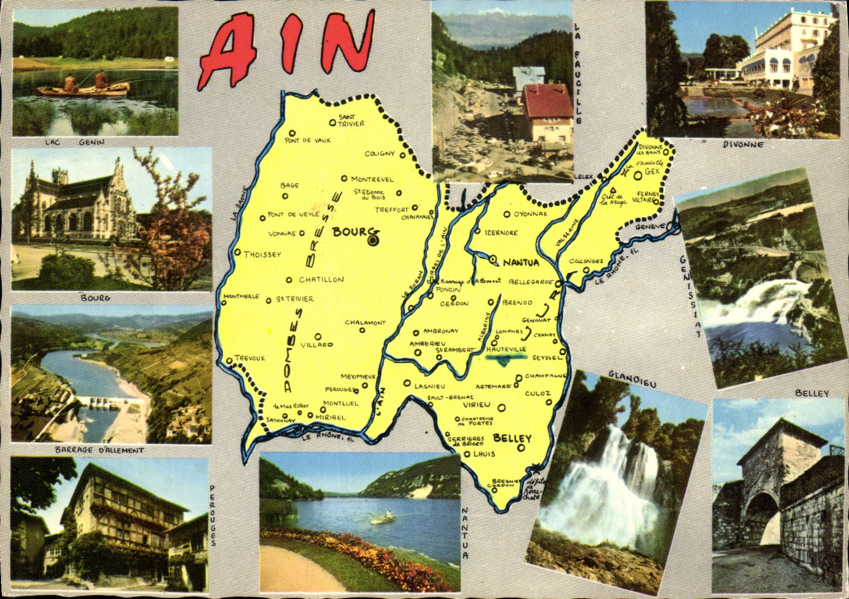 CPA Departement de l'Ain sous Prefectures Belley Gex Nantua le departement faisant Partie de l'ancie
