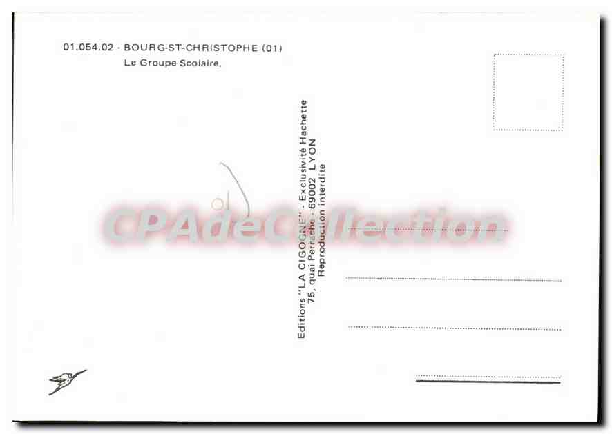 CPA Bourg St Christophe le Groupe Scolaire  — Rückseite