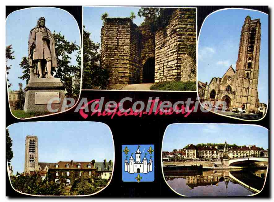 Château-Thierry (Aisne) — Statues, ruines, église et vue panoramique — Éditions Hachette, série 02.168.37