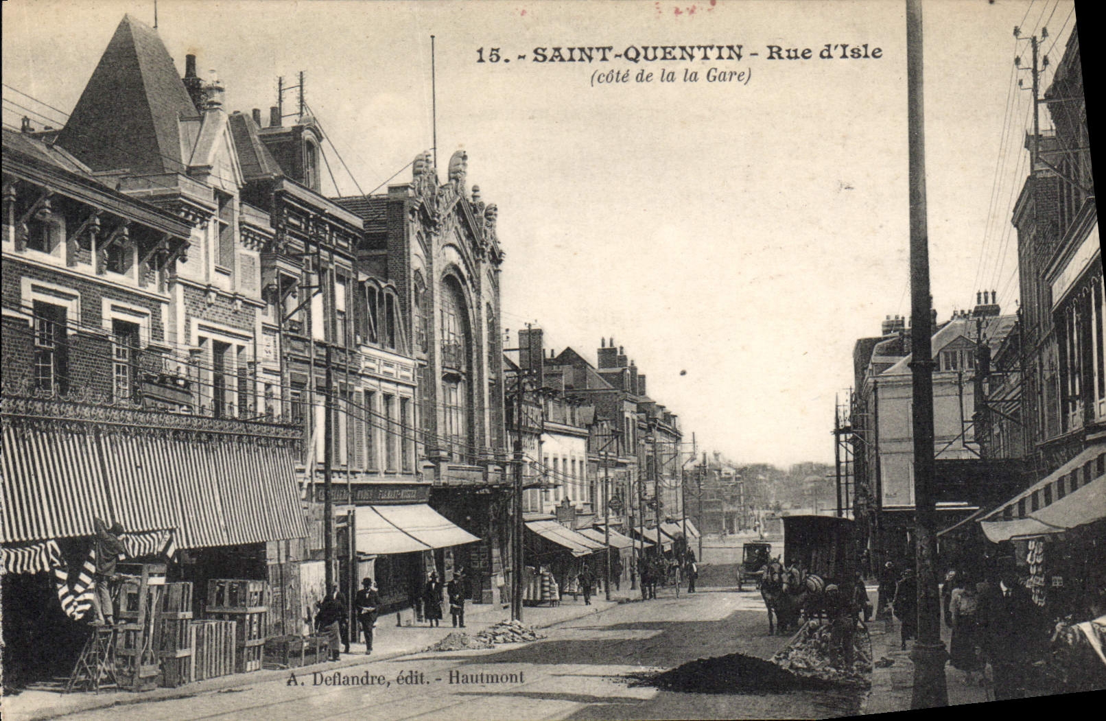 CPA Saint Quentin rue Isle Cote de la Gare 