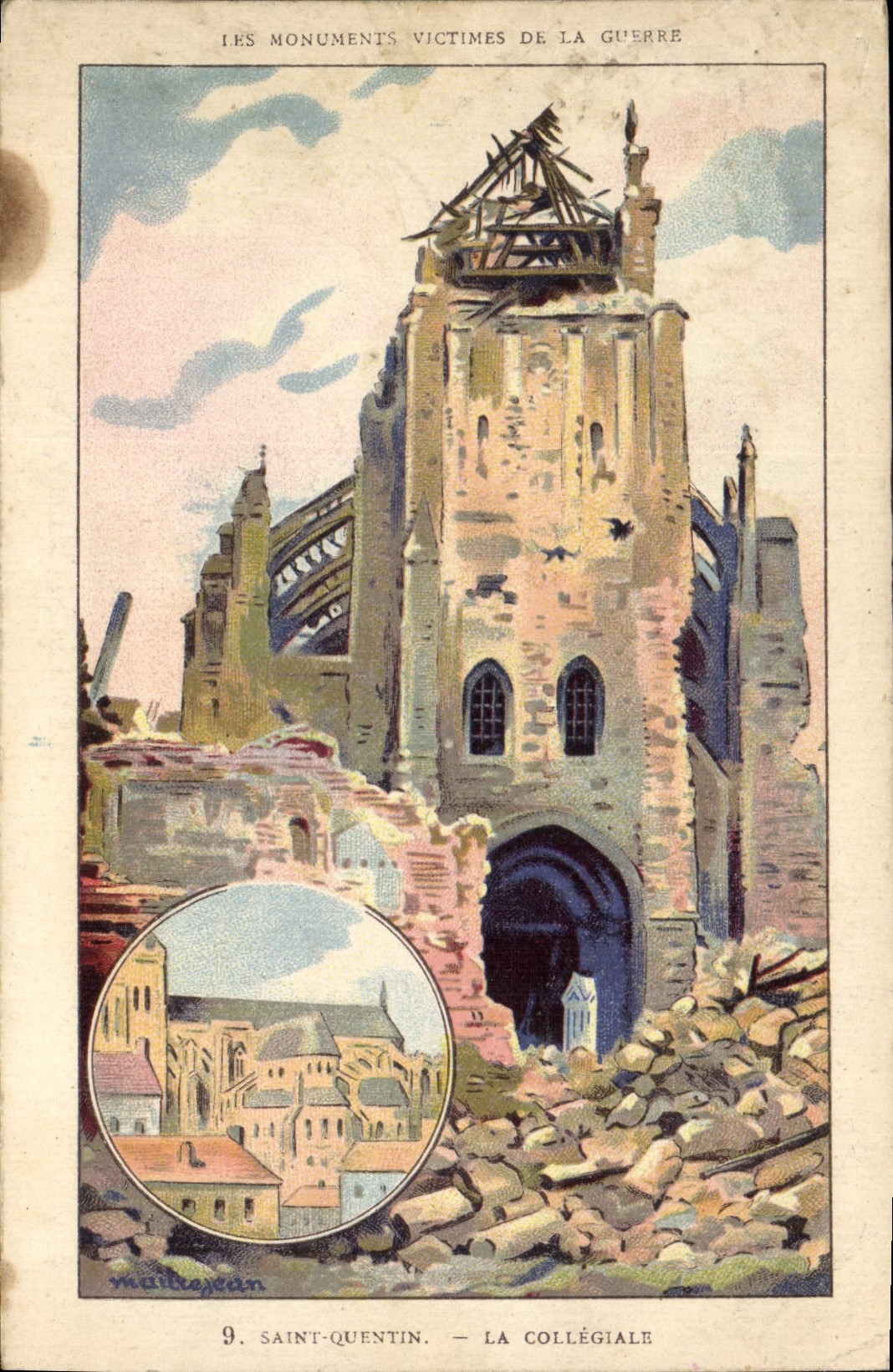 Saint-Quentin — La Collégiale — victimes de la guerre — éditeur Maillagean, n°9
