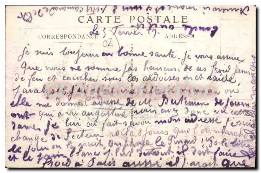 CPA Guerre 1914 1916 Soissons Aisne vue d'une partie des cotes de Pasly ou se sont retranoches les A — Rückseite