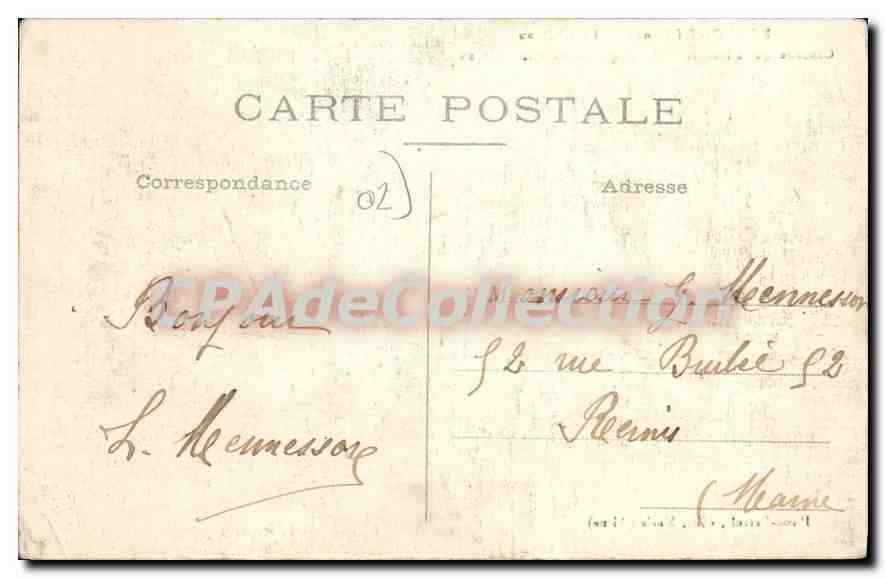 Bosmont (Aisne) — Le Château — Cascade qui alimente l'Étang qui entoure le Château — Verso