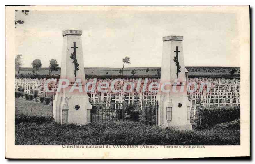 CPA Cimetiere national de Vauxbuin Aisne Tombes Francaises 
