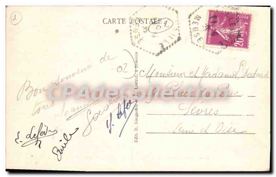 CPA Cimetiere national de Vauxbuin Aisne Tombes Francaises  — Rückseite