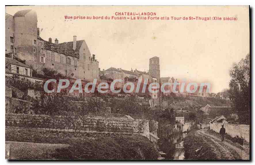 CPA Chateau London vue prise au bord du Fusain la Ville forte et la tour de St Thugal XII siecle 