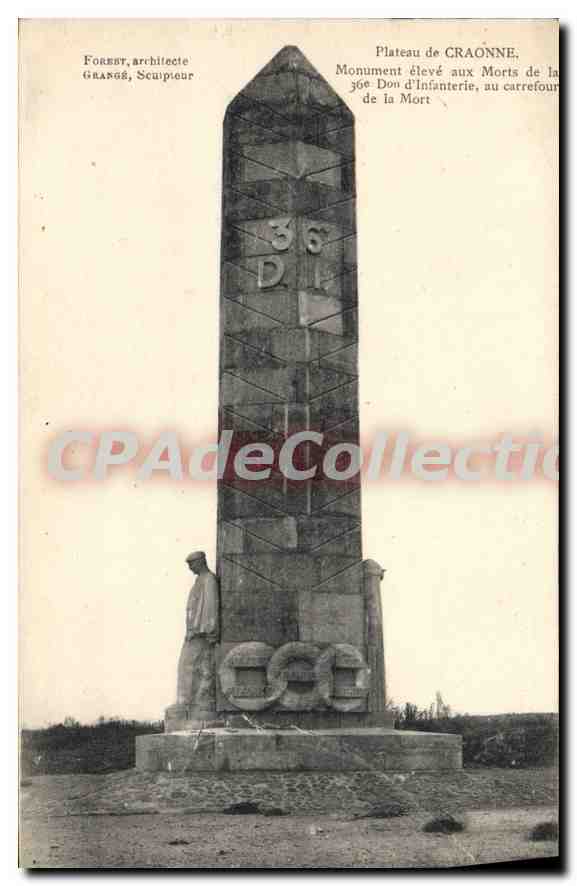 Gedenkstein für die Toten der 36. Infanteriedivision in Craonne — Plateau de Craonne — Forest, Architekt; Grand, Bildhauer