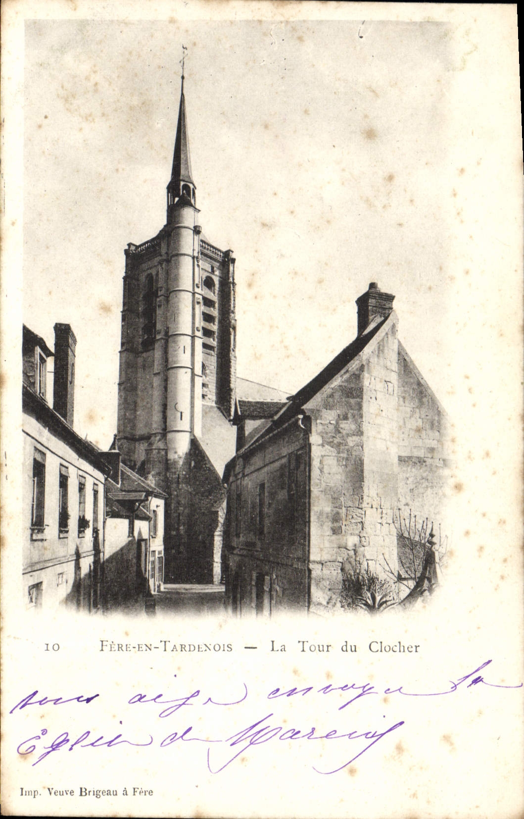 FÈRE-EN-TARDENOIS — La Tour du Clocher — Imp. Veuve Brigeau à Fère