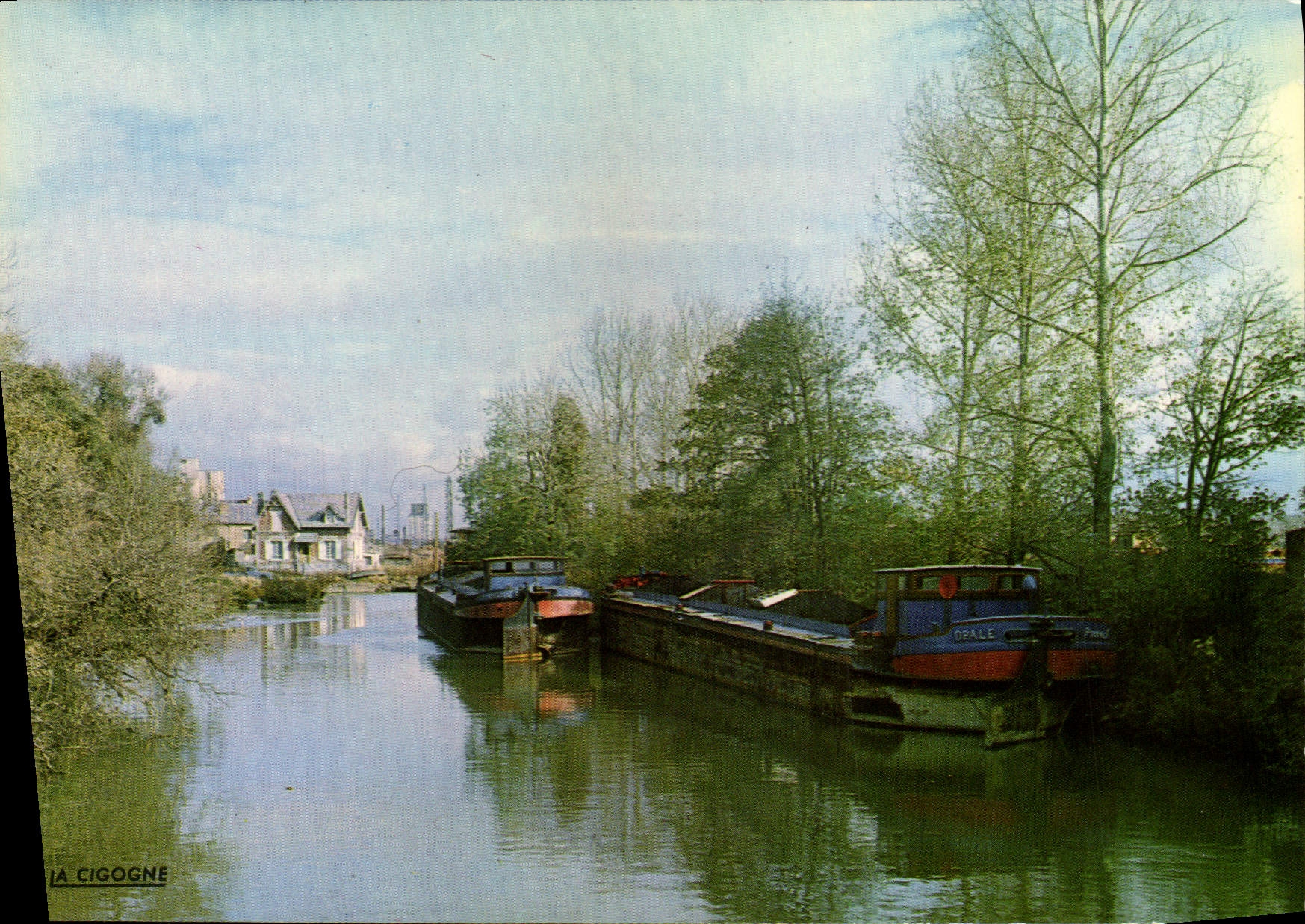 Canal de l'Oise à Chauny — bateaux à fond plat — Éditions 'LA CIGOGNE'