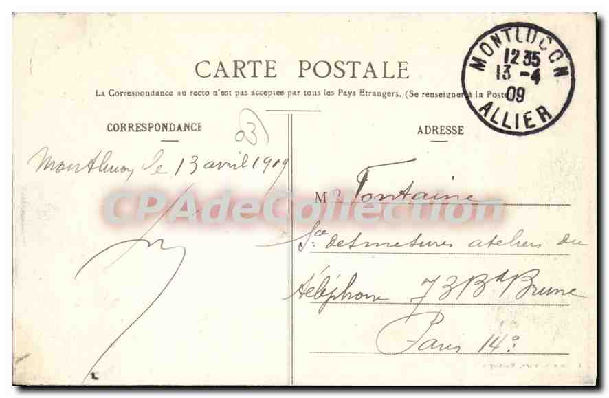 Environ de MONTLUÇON — Les Pierres Jaumâtres — Éditeur non identifié — Rückseite