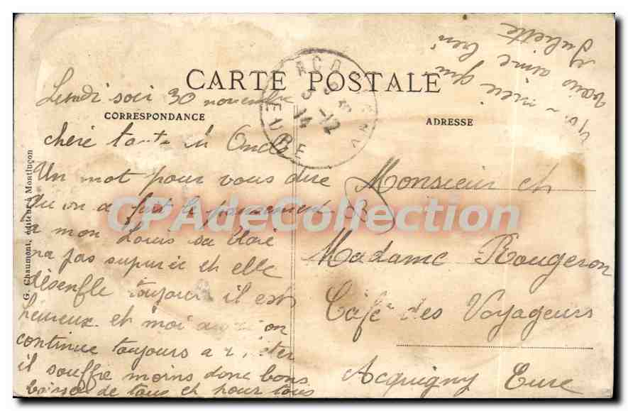 Montluçon — Le Canal du Berry près de la première Écluse — G. Chaumont, n° 0181 — Rückseite