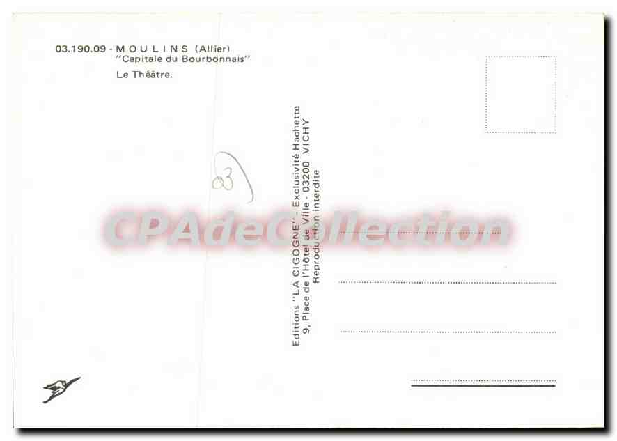 CPA Moulins Allier Capitale du Bourbonnais le Theatre  — Back