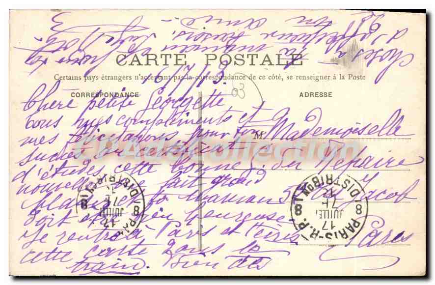 CPA Royal Hotel sur le Parc Vichy  — Rückseite