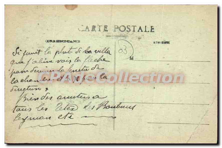 Vichy — Pension de Famille et de Régime — Villa de Saintes-La-Iole — Édition L. O. — Verso