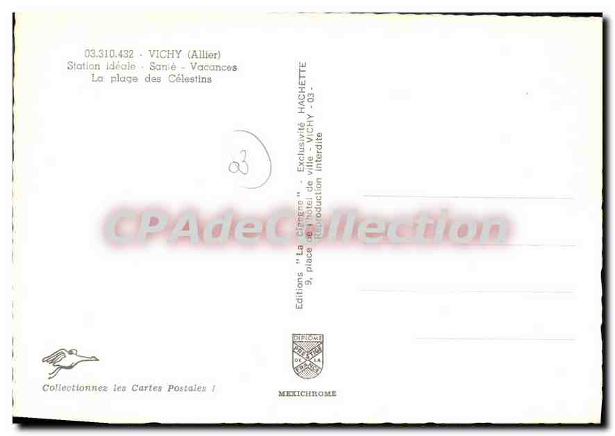 La plage des Célestins — Vichy (Allier) — Éditions Hachette — Reverso