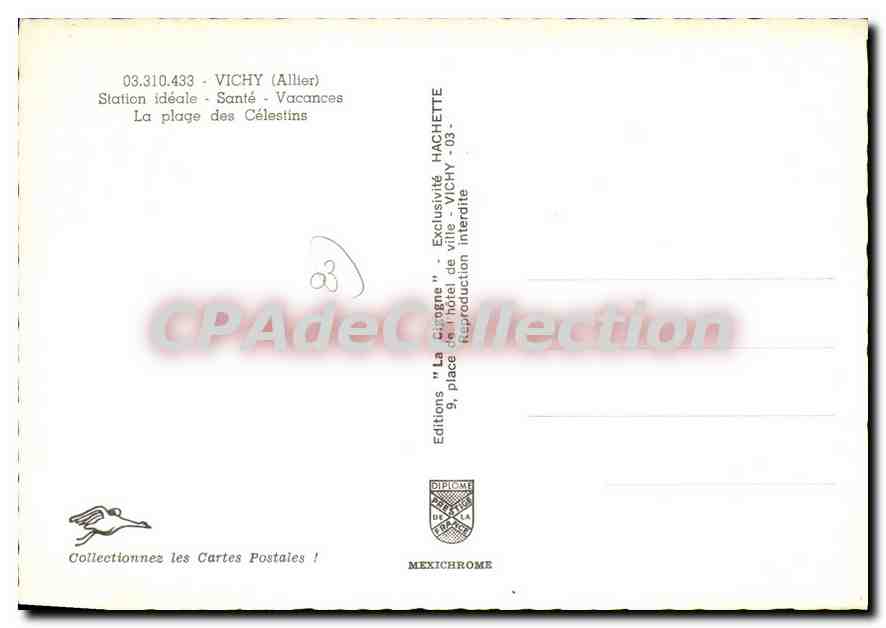 La plage des Célestins — Vichy (Allier) — Éditions Hachette — Reverso