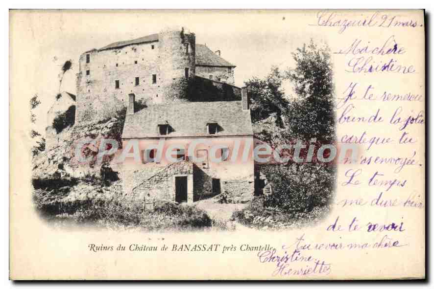 Ruinen des Château de BANASSAT in der Nähe von Chantelle — Verlag unbekannt, Seriennummer nicht sichtbar