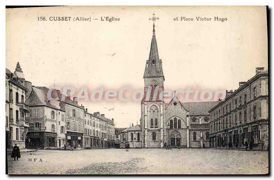 CPA Cusset Allier l'Eglise et Place Victor Hugo 