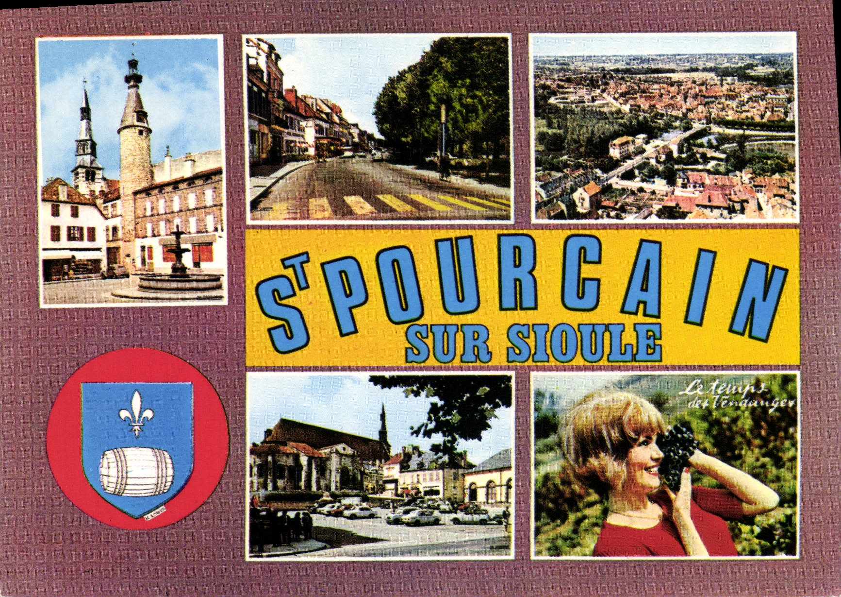 St-Pourçain-sur-Sioule — vue panoramique et vignes — éditeur Société d'Édition et de Diffusion Vichy