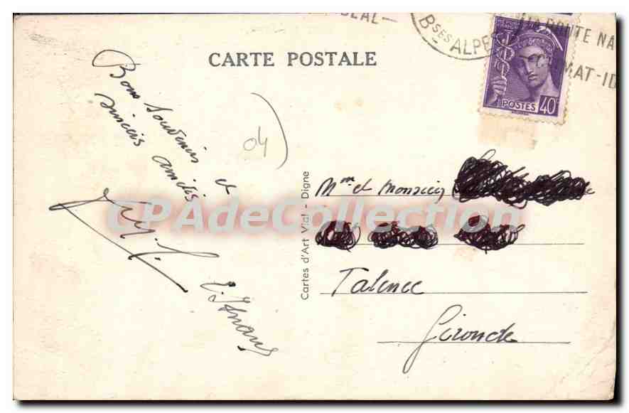 Digne-les-Bains (B.-A.) — Avenue Gambetta — Les Plus Beaux Sites des Alpes — Verso