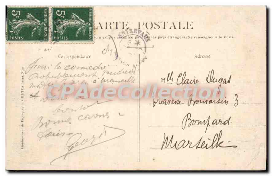 CPA Collection Artistique Entrevaux B A Vallee du Var Ligne du Sud de la France Vue generale et le v — Rückseite