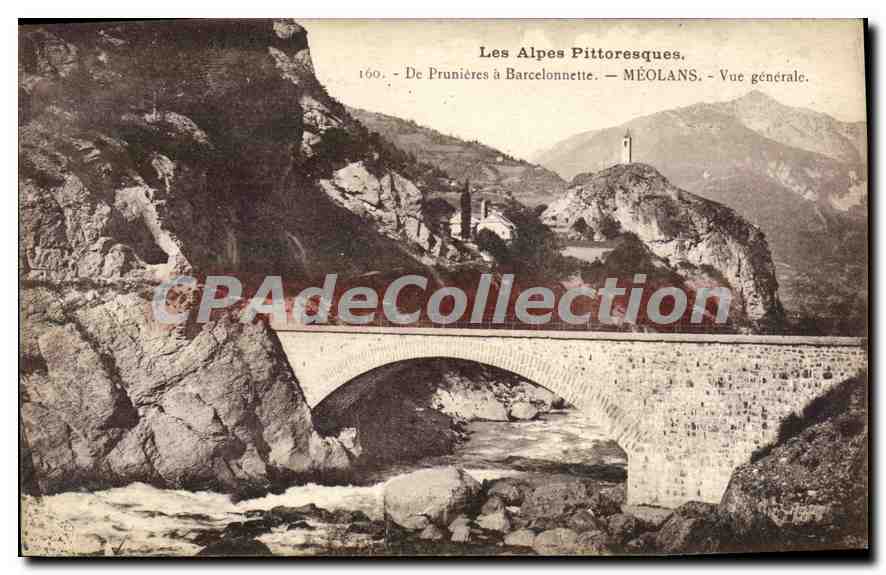 CPA Les Alpes Pittoresque de Prunieres a Barcelonnette Meolans Vue generale 