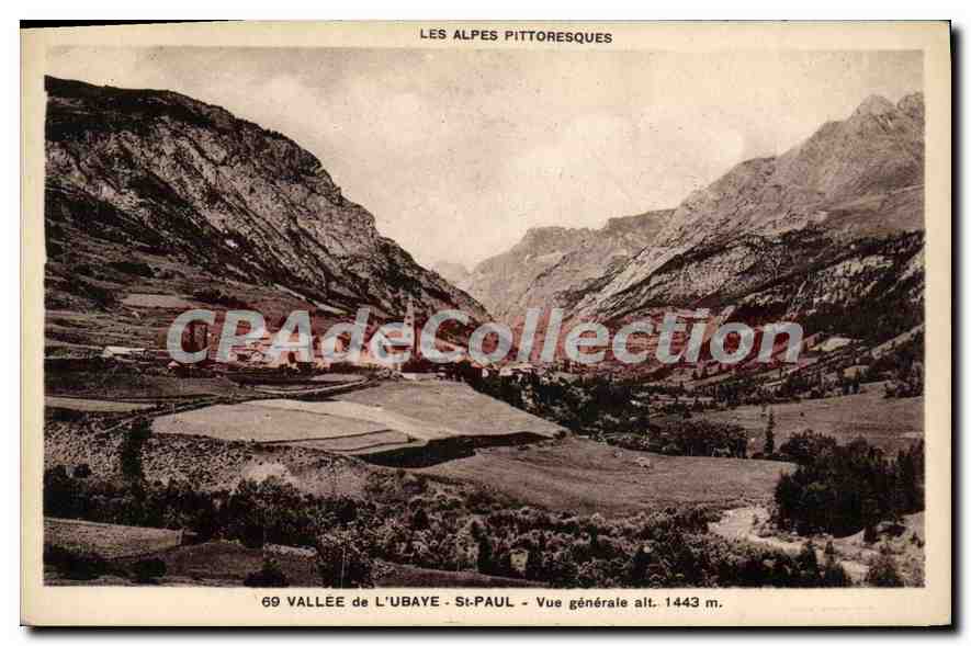 Vallee de l'Ubaye - St-Paul — vue générale alt. 1443 m. — R. JABBY, ÉDITEUR, ARCLOXNETTE