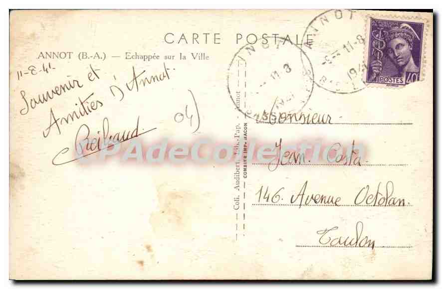 Annot (B.A.) — Vue de la ville — CPAdeCollection — Rückseite