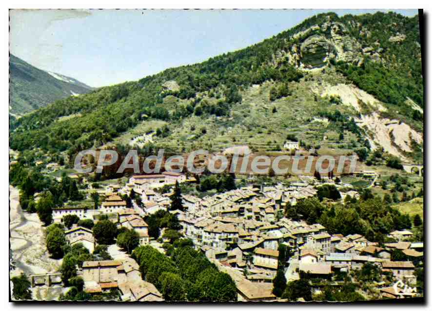 Annot - Vue générale aérienne - Rivière La Vaire — Imprimeur Coulier à Macón, n° 000