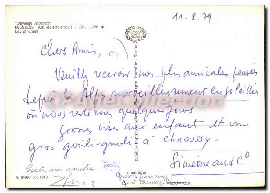 Jausiers (Alpes-de-Haute-Provence) — Les clochers — Éditeur Cimf — Reverso