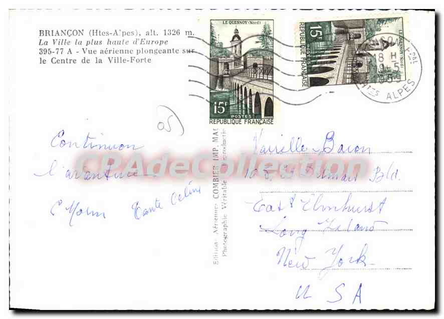 CPA Briancon Htes Alpes la ville la plus haute d'Europe vue aerienne plongeante sur le Centre de la — Reverso