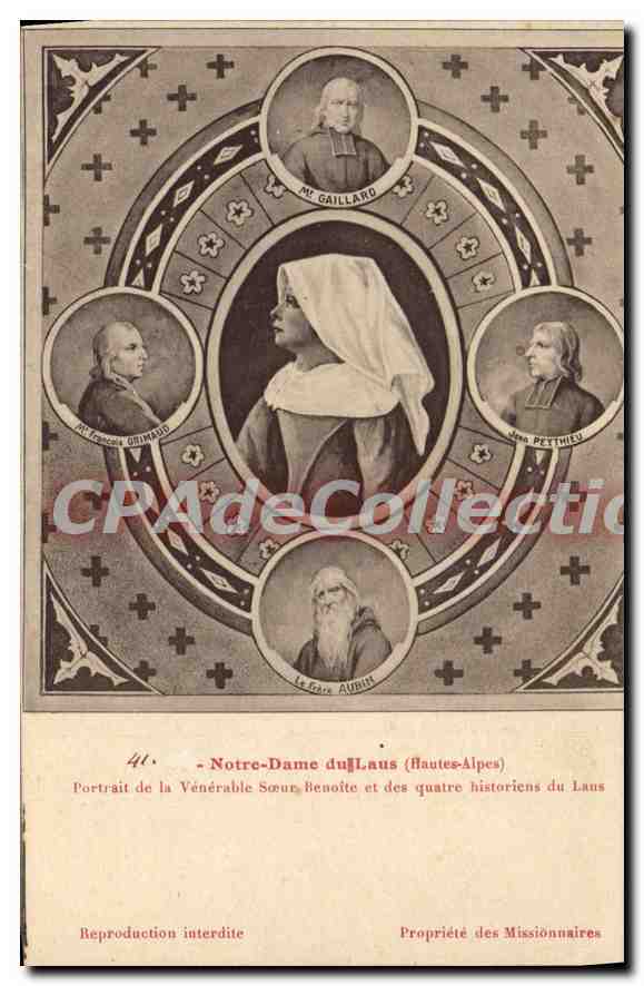 CPA Notre Dame du Laus Hautes Alpes Portait de la Venerable Soeur Benoite et des quatre histories du