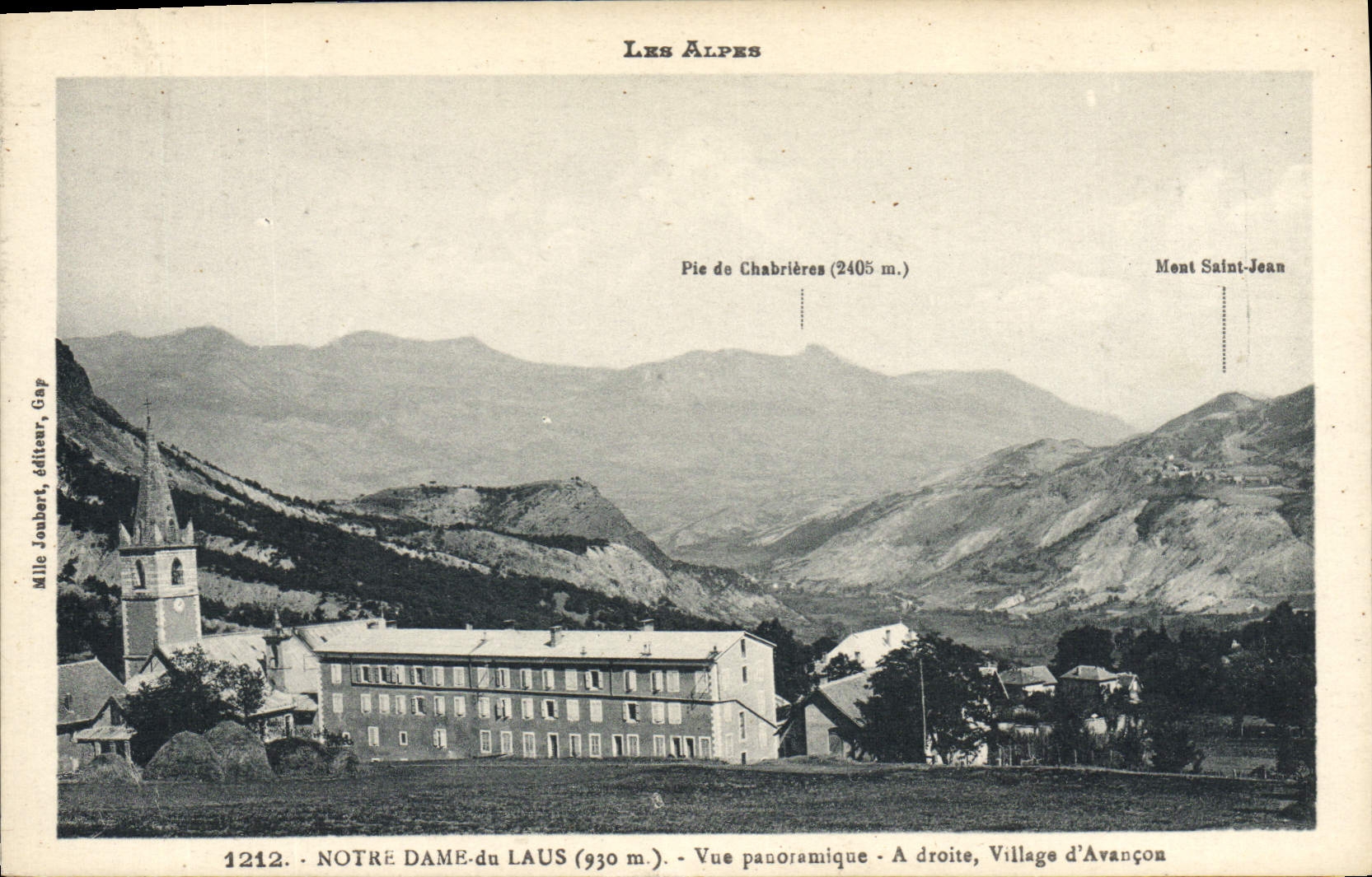 Notre-Dame-du-Laus (930 m.) — Vue panoramique — Mlle Jonbert, éditeur, Gap, n° 1212