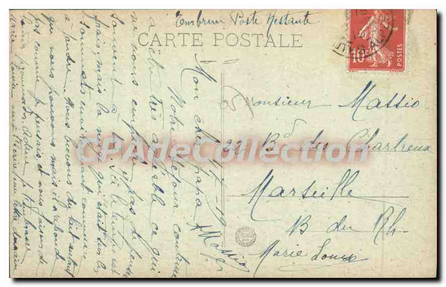 Embrun — Vue générale — Éditeur L. Groujon, n° 203 — Verso