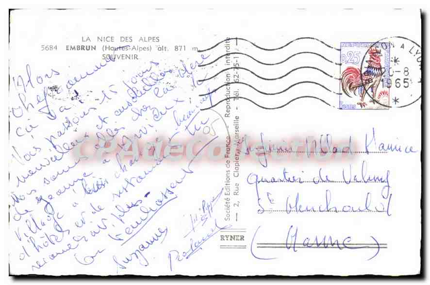 Embrun — Souvenir d'Embrun — Éditions de France, Marseille — Achterkant