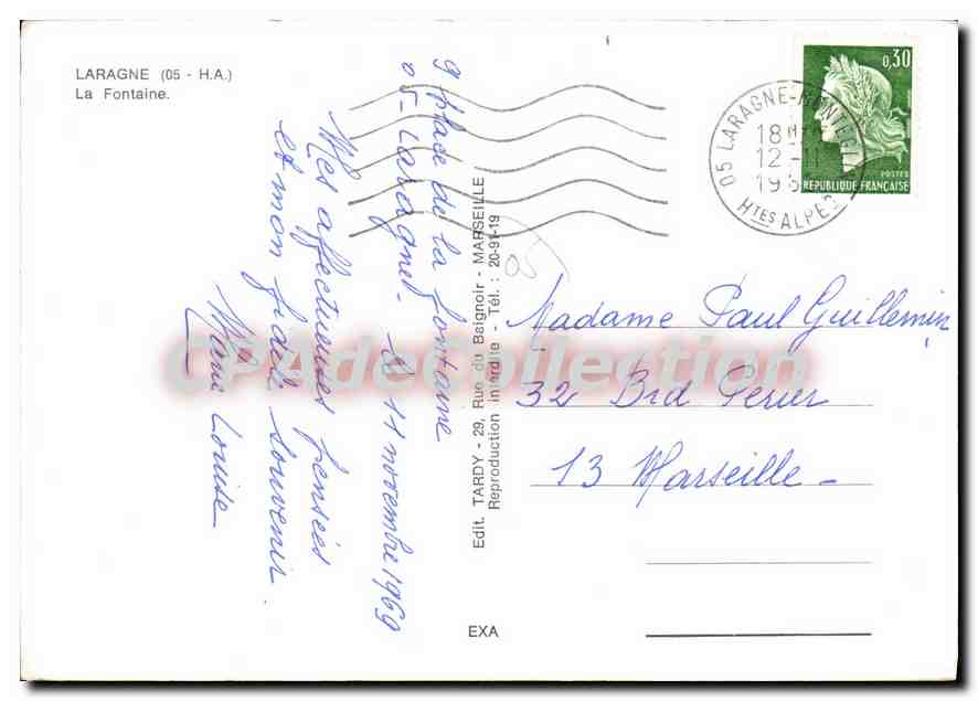 La Fontaine — Laragne-Montéglin (05) — Édit. Tardy — Reverso