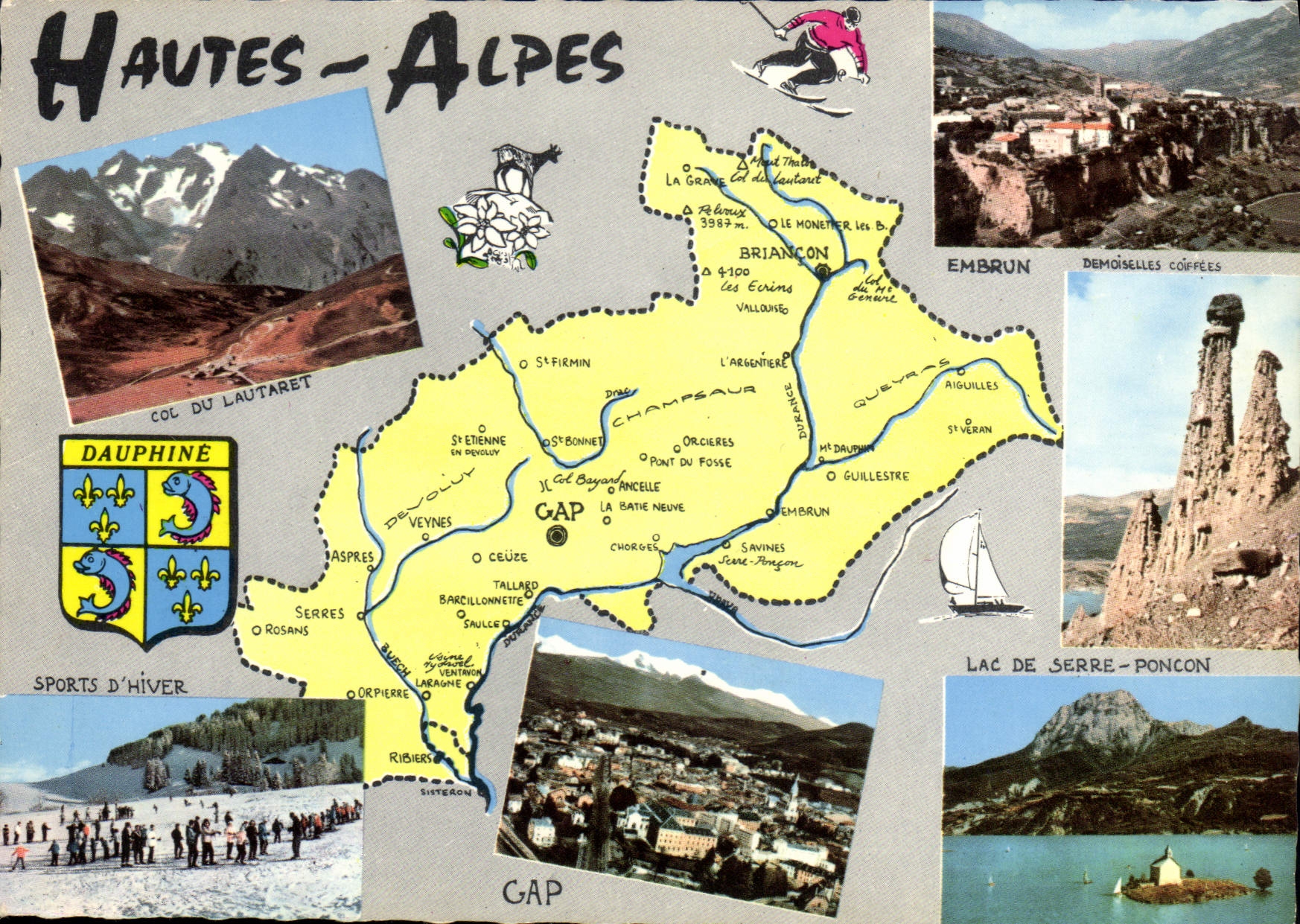 Hautes-Alpes — Carte touristique avec carte et photos — Éditeur CELLARO