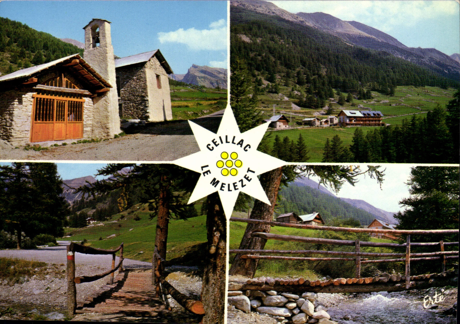 Ceillac - Le Mélezet — vue panoramique et église — Édité par Érte