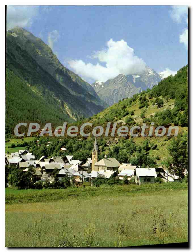 Valloise (Hautes-Alpes) — Panoramablick auf das Dorf und die Berge — Editions F. Francon - Briançon