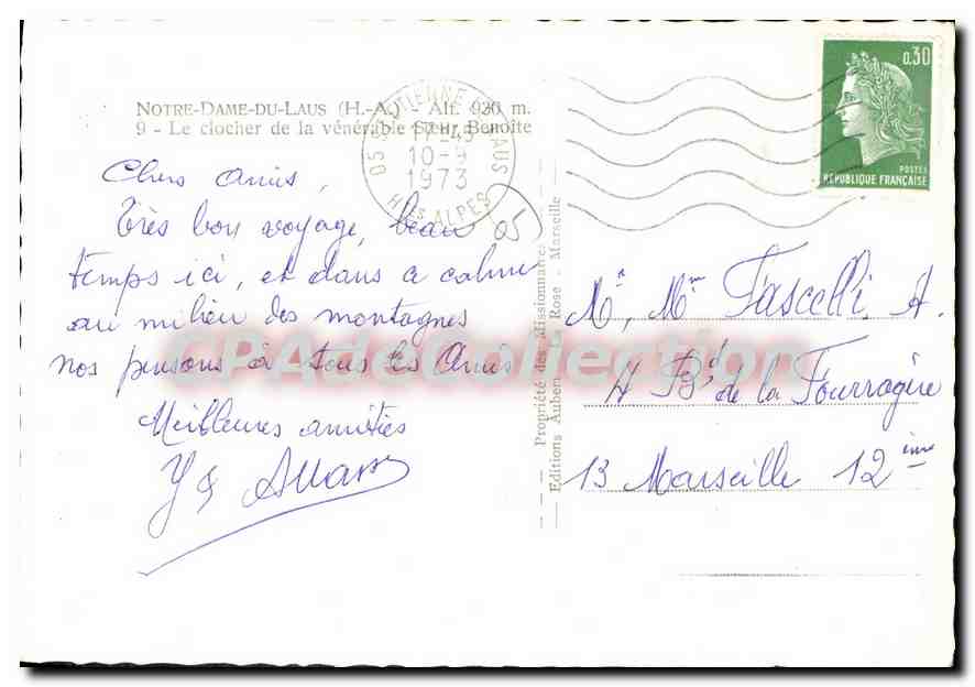 Notre-Dame-du-Laus (H.-A.) — Le clocher de la vénérable Église — Éditions Alben Collection — Rückseite