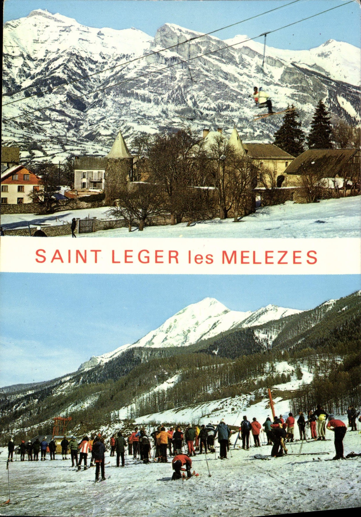 Saint Léger-les-Mélezès — vue générale des pistes et du sommet de la Petite Autane — Éditions des Alpes - GAP