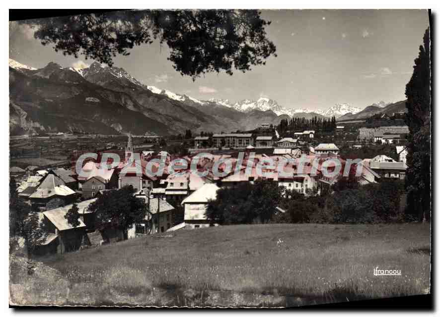 Guilhèstre (987 m.) et le Pelvoux (3942 m.) — vue panoramique — Édition F. BRAUNAU, Briançon