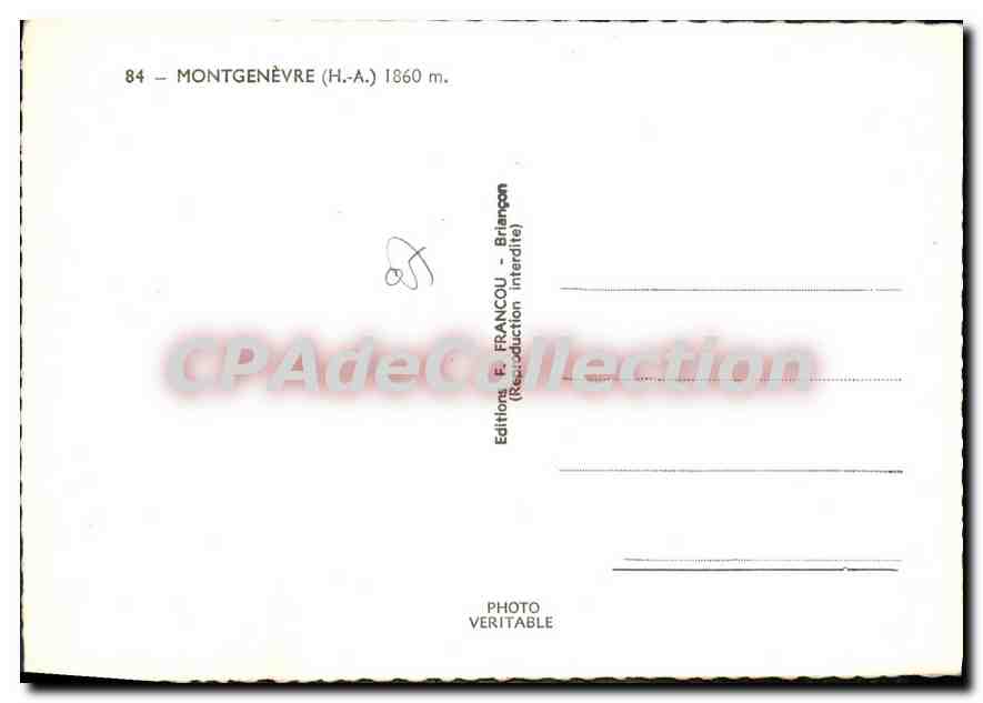Montgenèvre — vue d'hiver — Editions E. Francou — Reverso