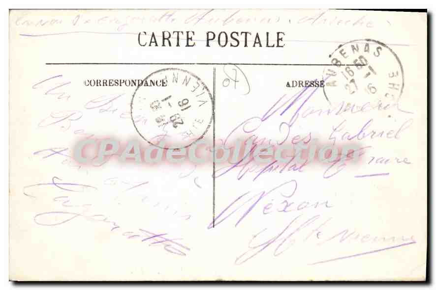 CPA Aubenas Vieux Chateau et Quartier St Benoit Route de Vals  — Rückseite